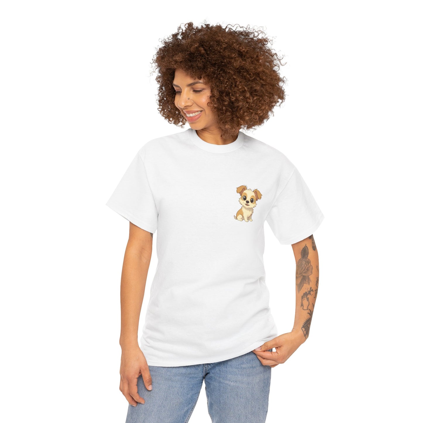 Cute Puppy Unisex Heavy Cotton Tee | Dog Lover Shirt | Pet Owner Gift | Animal Lover Apparel | Birthday & Casual Wea