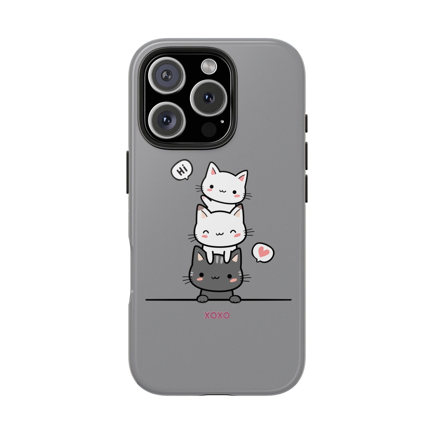 Cute Cat Stack Phone Cases - Adorable Kitty Design, Durable Tough Cases for Cat Lovers, Gifts for Birthdays, Holidays, Daily Use