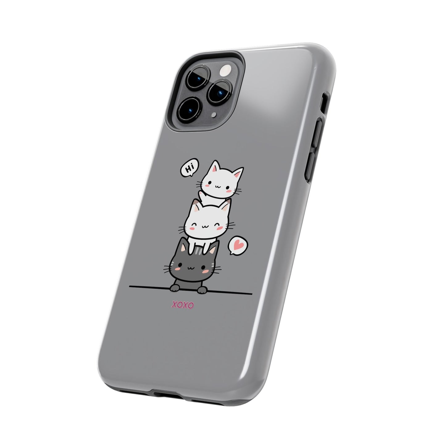 Cute Cat Stack Phone Cases - Adorable Kitty Design, Durable Tough Cases for Cat Lovers, Gifts for Birthdays, Holidays, Daily Use