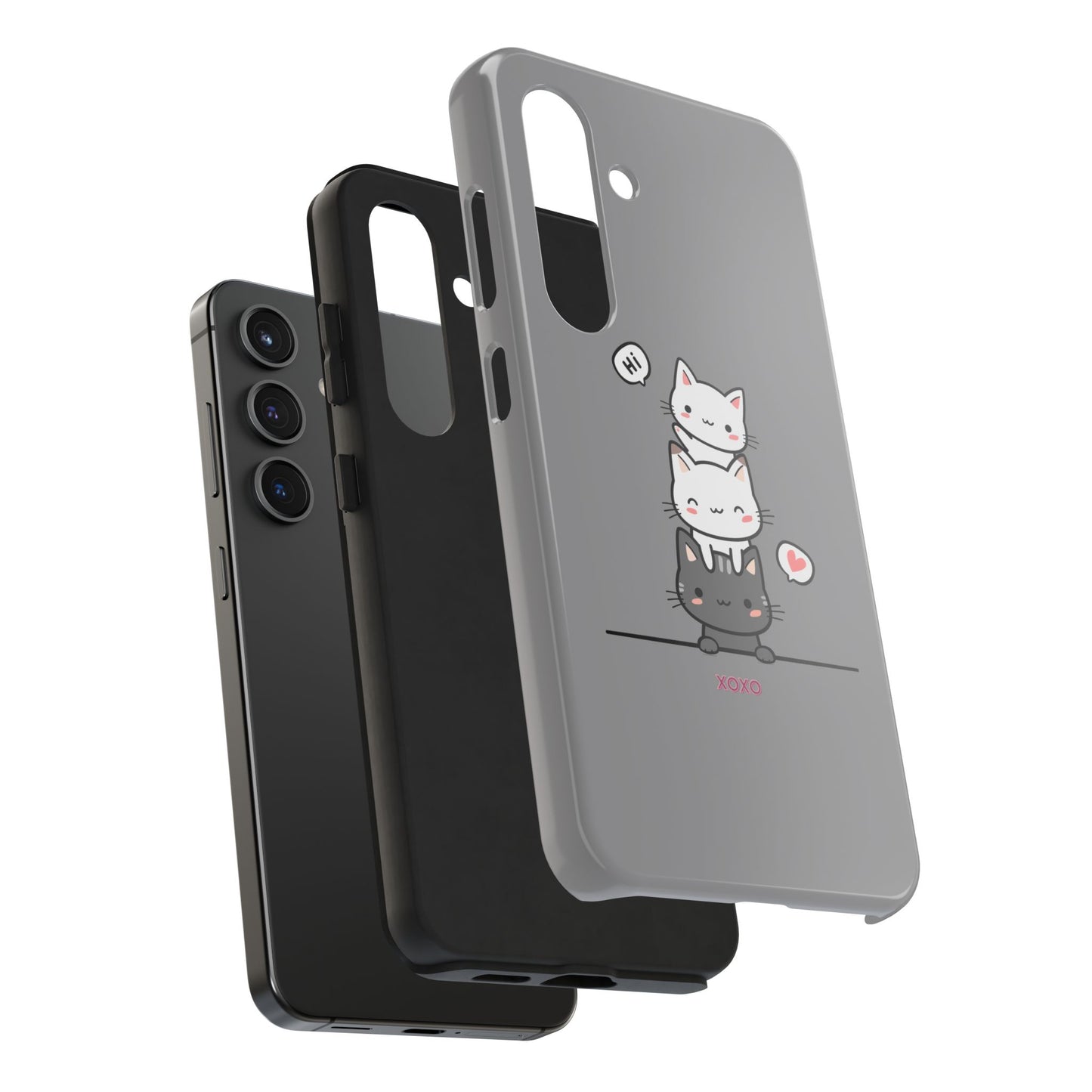 Cute Cat Stack Phone Cases - Adorable Kitty Design, Durable Tough Cases for Cat Lovers, Gifts for Birthdays, Holidays, Daily Use