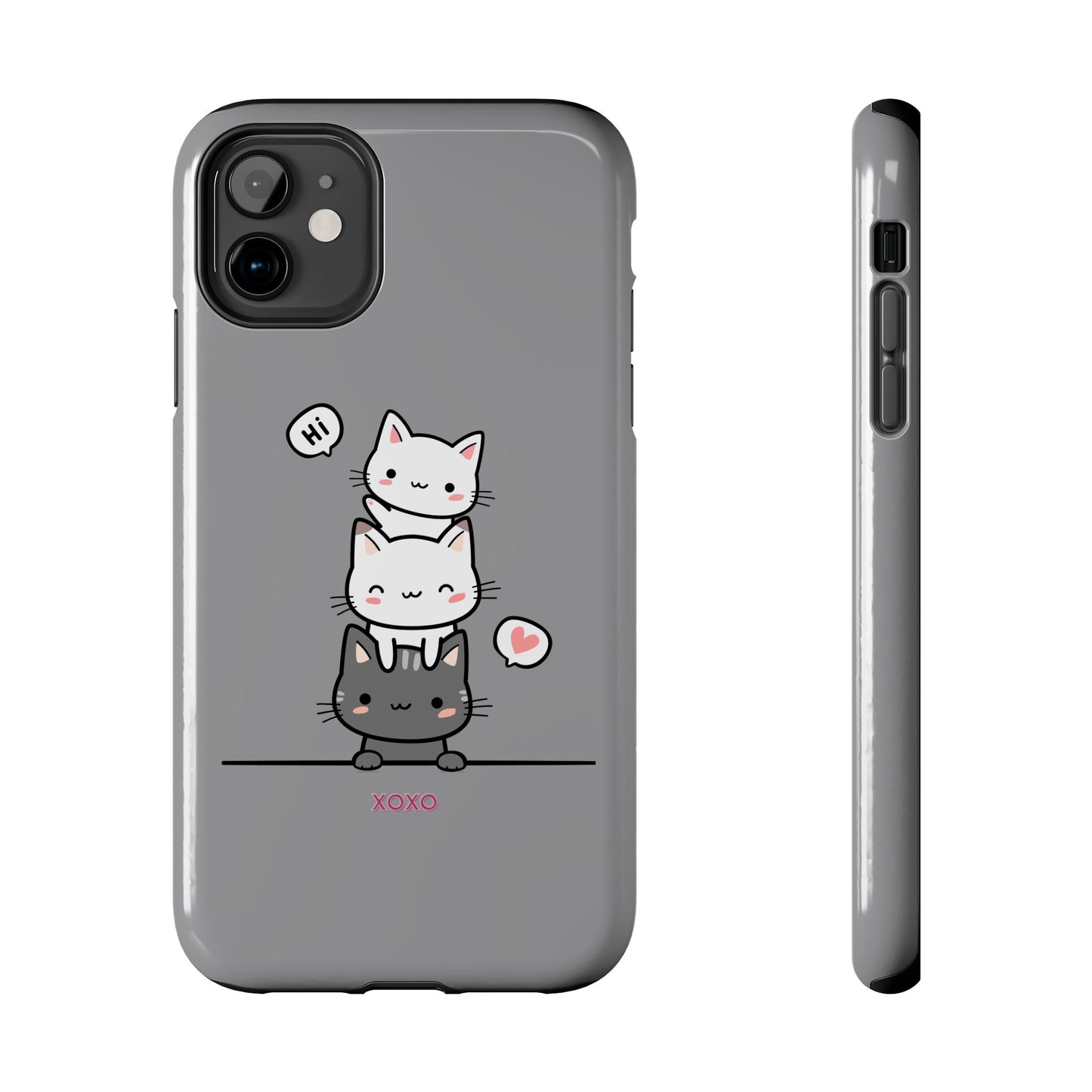 Cute Cat Stack Phone Cases - Adorable Kitty Design, Durable Tough Cases for Cat Lovers, Gifts for Birthdays, Holidays, Daily Use