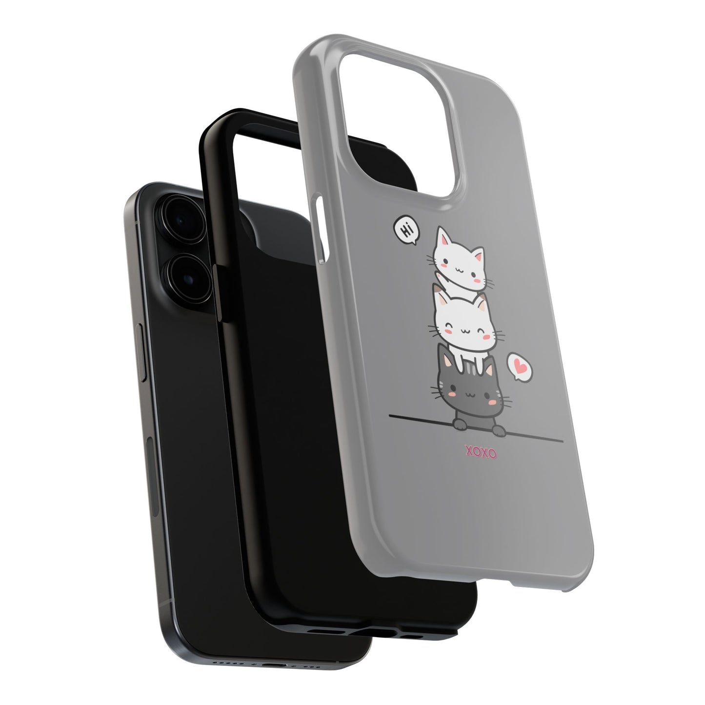 Cute Cat Stack Phone Cases - Adorable Kitty Design, Durable Tough Cases for Cat Lovers, Gifts for Birthdays, Holidays, Daily Use
