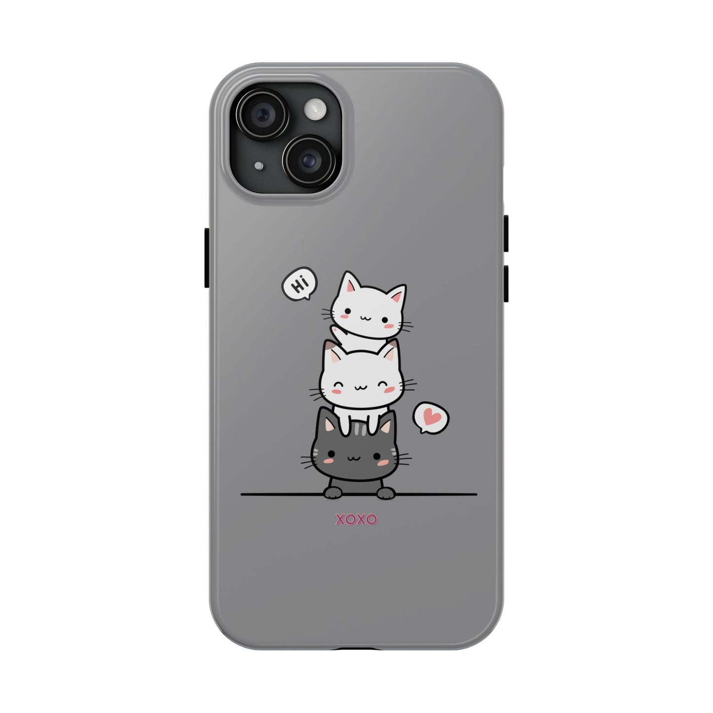Cute Cat Stack Phone Cases - Adorable Kitty Design, Durable Tough Cases for Cat Lovers, Gifts for Birthdays, Holidays, Daily Use
