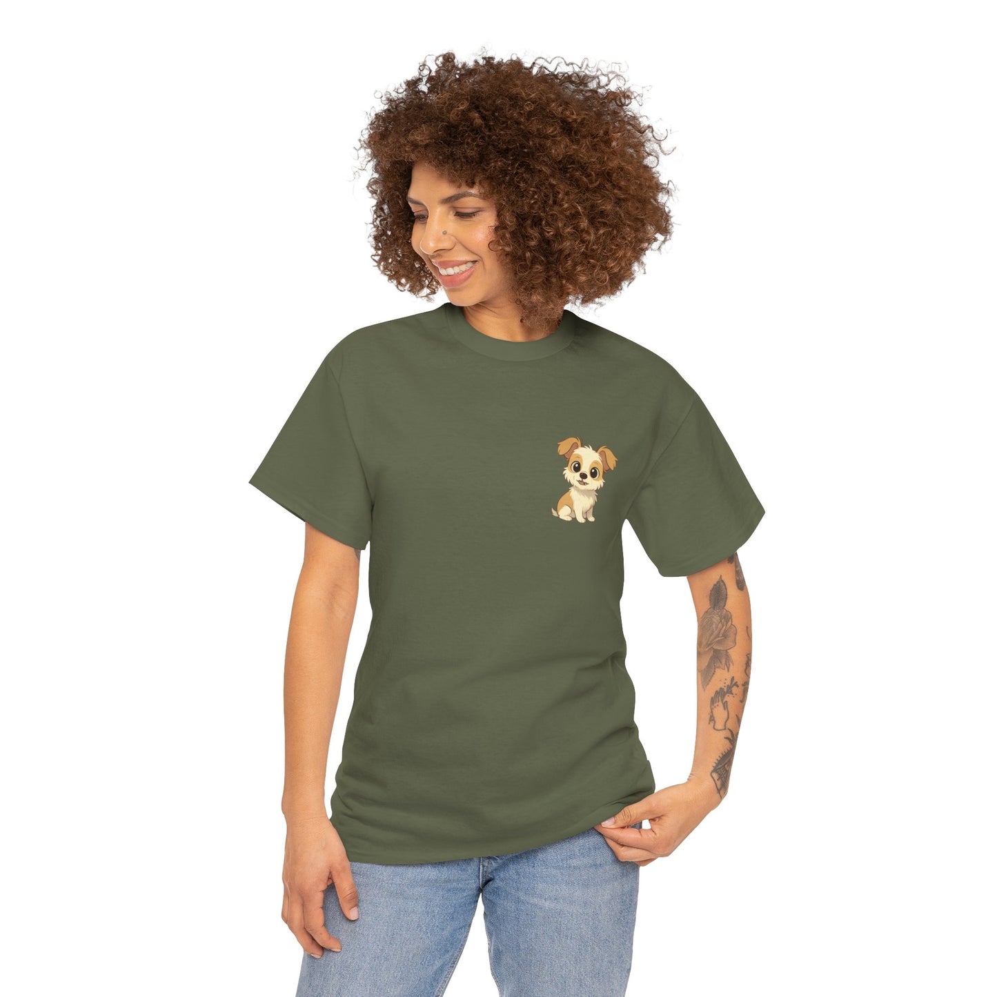Cute Puppy Unisex Heavy Cotton Tee | Dog Lover Shirt | Pet Owner Gift | Animal Lover Apparel | Birthday & Casual Wea