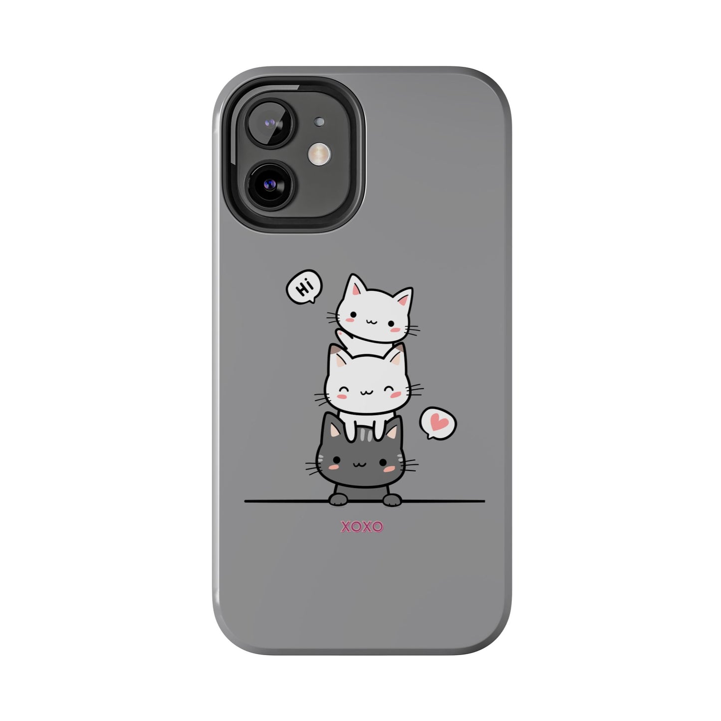 Cute Cat Stack Phone Cases - Adorable Kitty Design, Durable Tough Cases for Cat Lovers, Gifts for Birthdays, Holidays, Daily Use