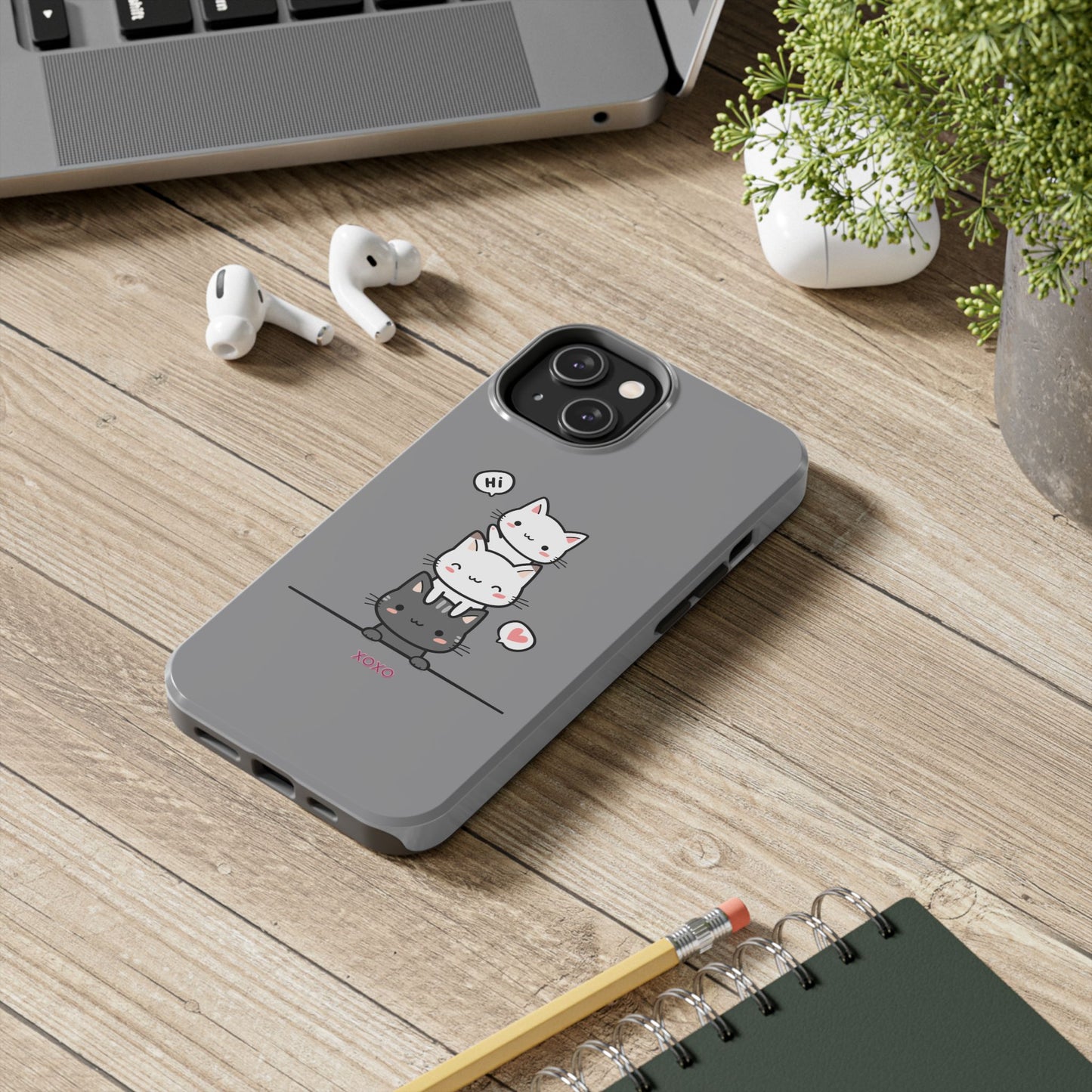 Cute Cat Stack Phone Cases - Adorable Kitty Design, Durable Tough Cases for Cat Lovers, Gifts for Birthdays, Holidays, Daily Use