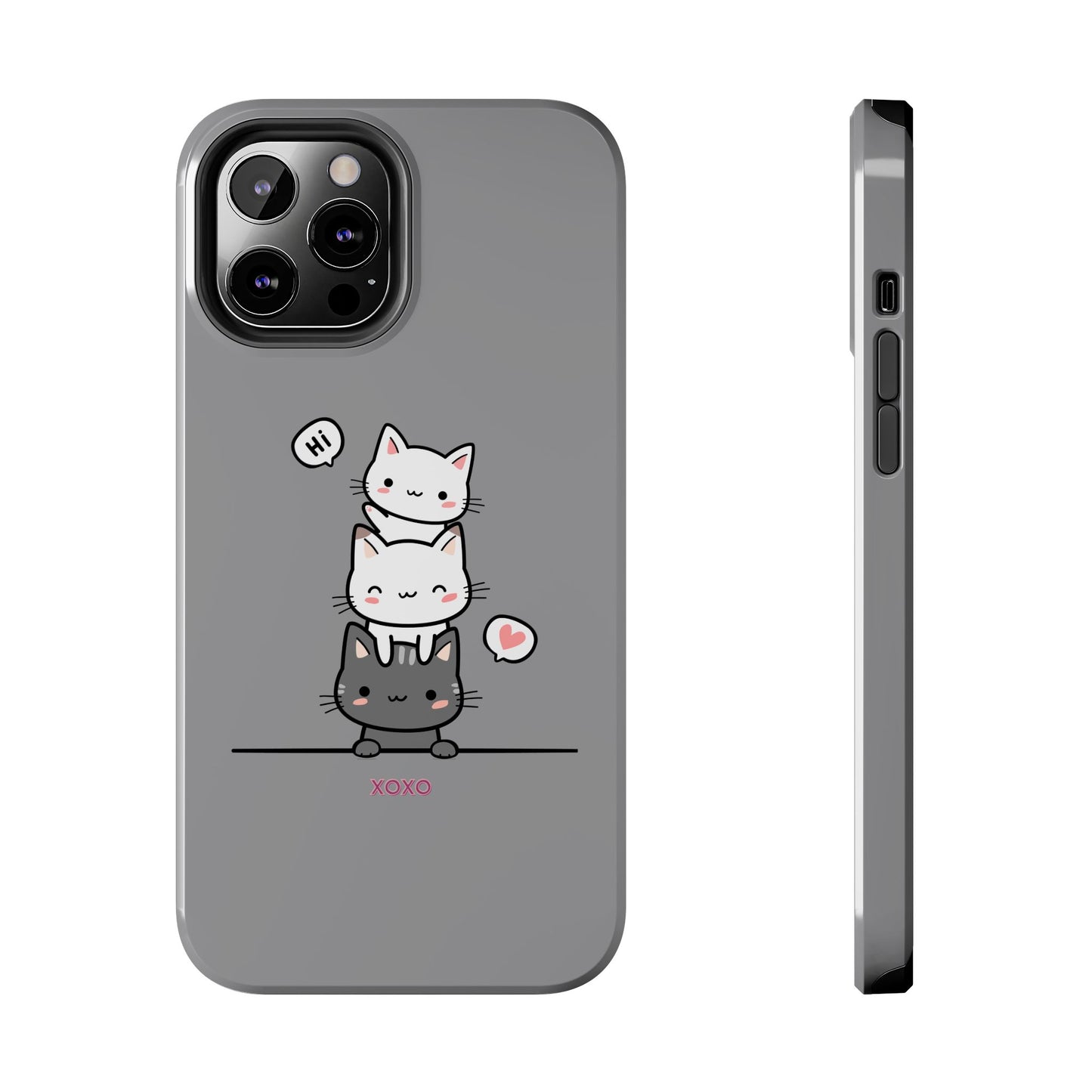 Cute Cat Stack Phone Cases - Adorable Kitty Design, Durable Tough Cases for Cat Lovers, Gifts for Birthdays, Holidays, Daily Use