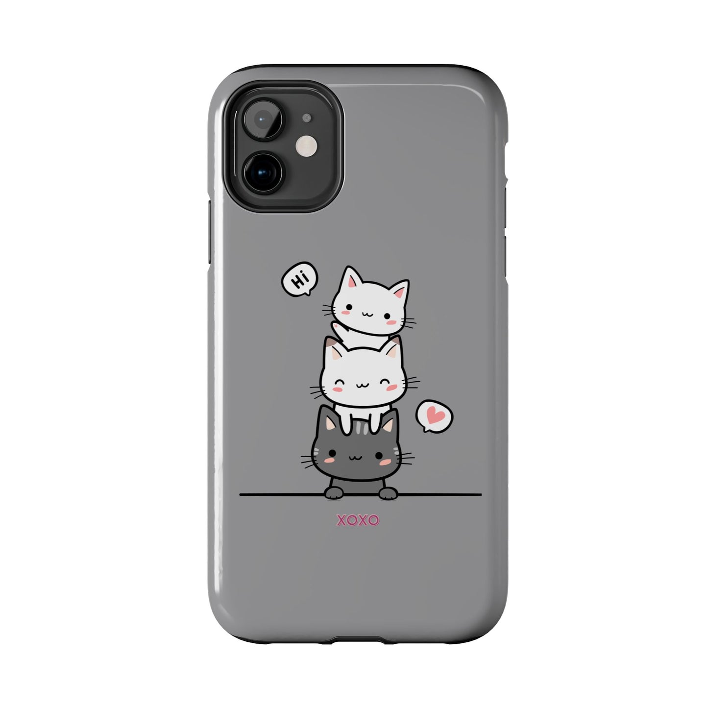 Cute Cat Stack Phone Cases - Adorable Kitty Design, Durable Tough Cases for Cat Lovers, Gifts for Birthdays, Holidays, Daily Use