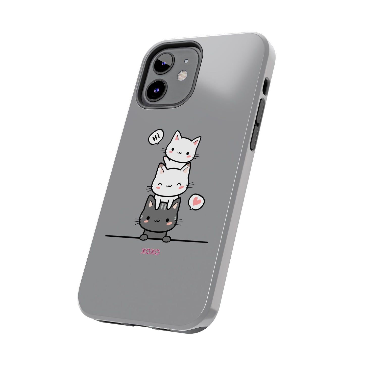 Cute Cat Stack Phone Cases - Adorable Kitty Design, Durable Tough Cases for Cat Lovers, Gifts for Birthdays, Holidays, Daily Use
