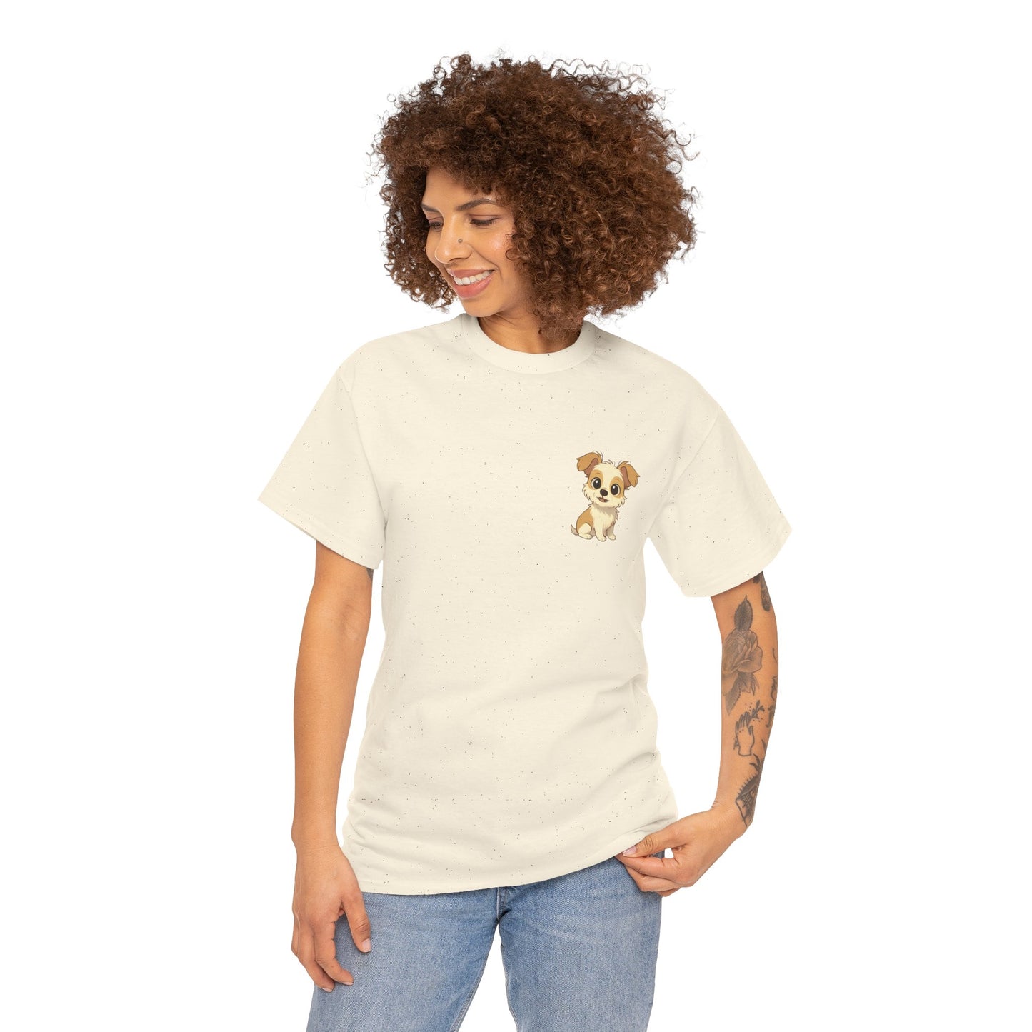 Cute Puppy Unisex Heavy Cotton Tee | Dog Lover Shirt | Pet Owner Gift | Animal Lover Apparel | Birthday & Casual Wea