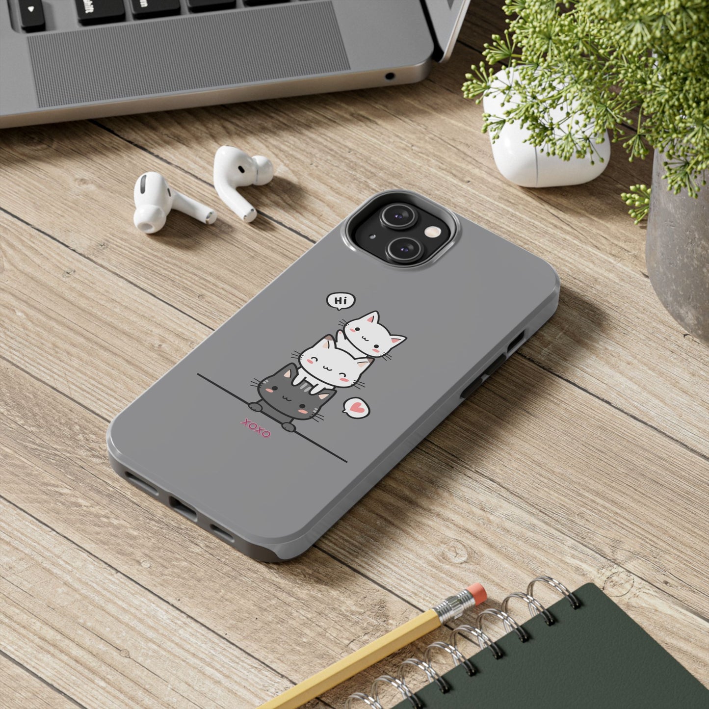 Cute Cat Stack Phone Cases - Adorable Kitty Design, Durable Tough Cases for Cat Lovers, Gifts for Birthdays, Holidays, Daily Use