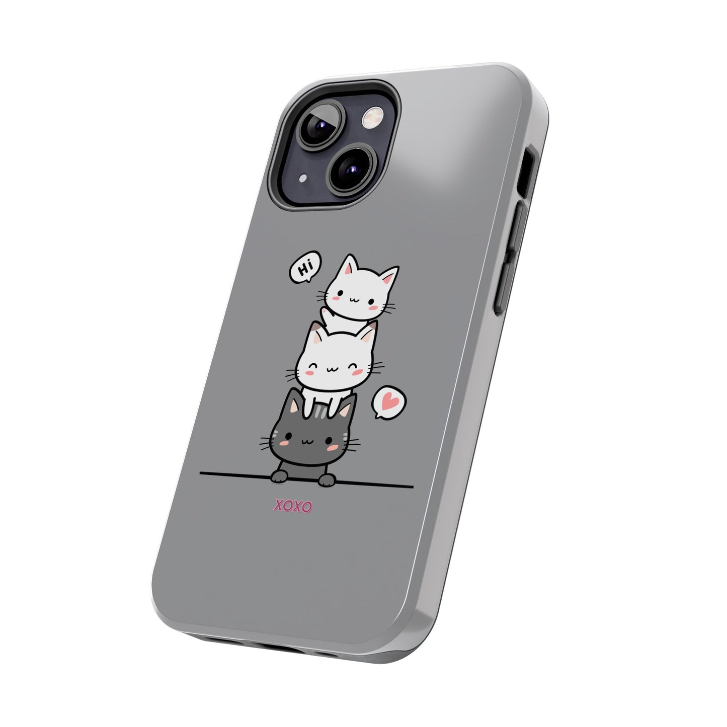 Cute Cat Stack Phone Cases - Adorable Kitty Design, Durable Tough Cases for Cat Lovers, Gifts for Birthdays, Holidays, Daily Use