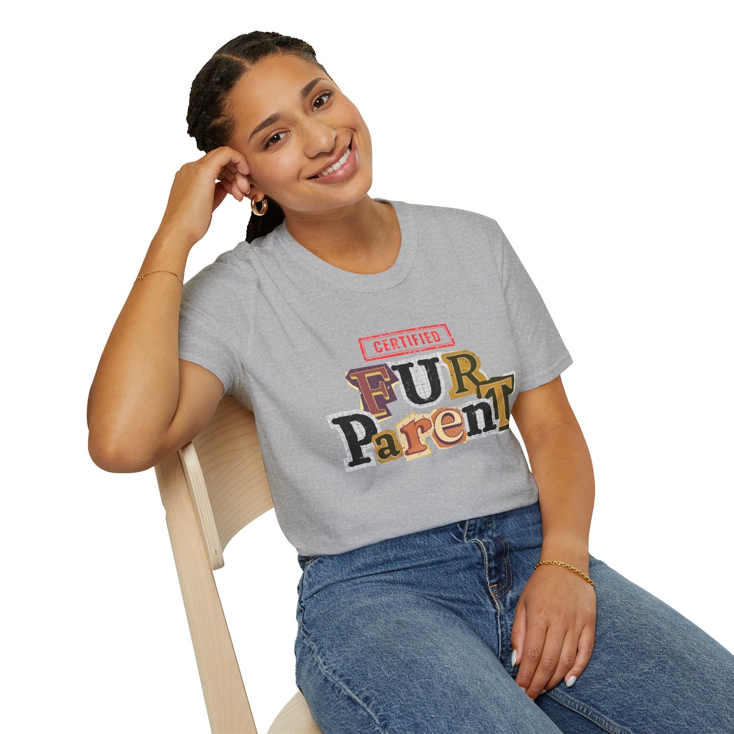 Certified Fur Parent Unisex T-Shirt – Cute Pet Lover Gift, Dog Mom & Dad Shirt, Animal Lover Apparel