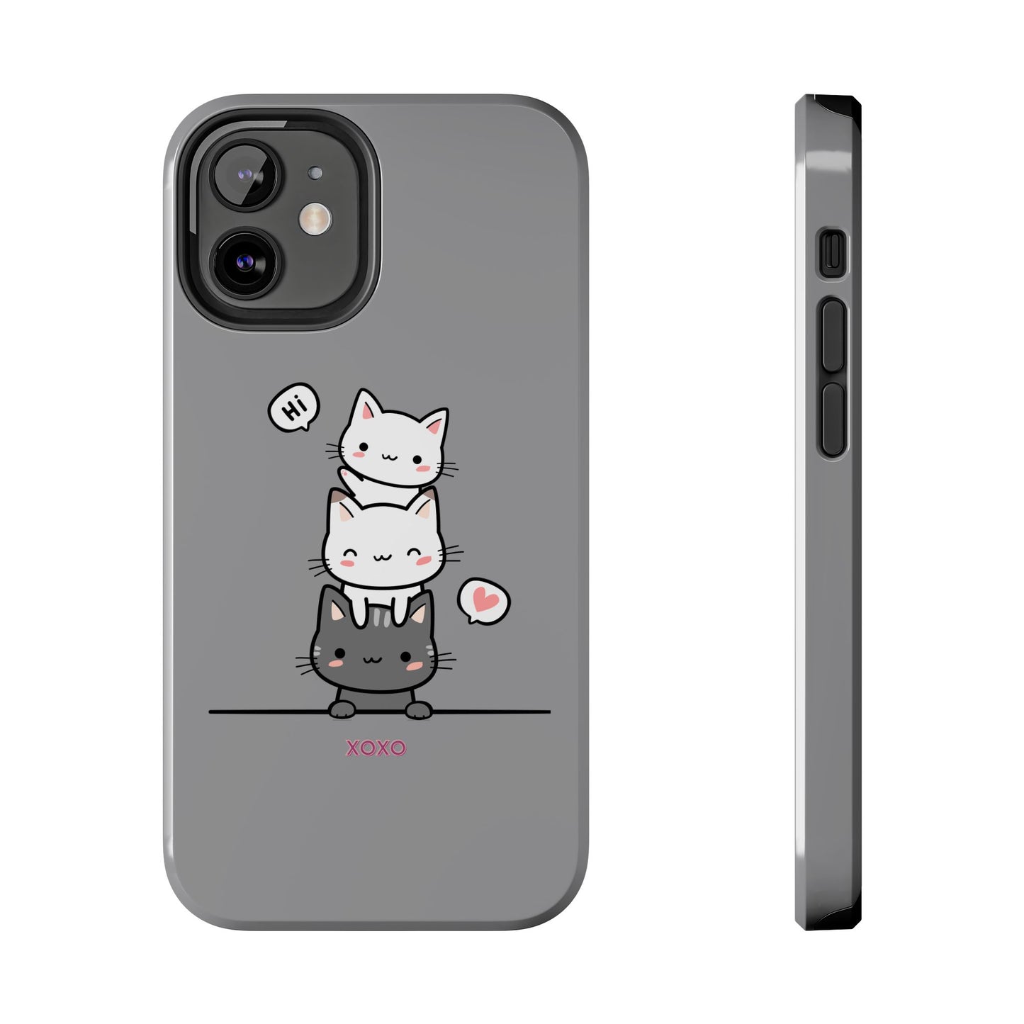 Cute Cat Stack Phone Cases - Adorable Kitty Design, Durable Tough Cases for Cat Lovers, Gifts for Birthdays, Holidays, Daily Use