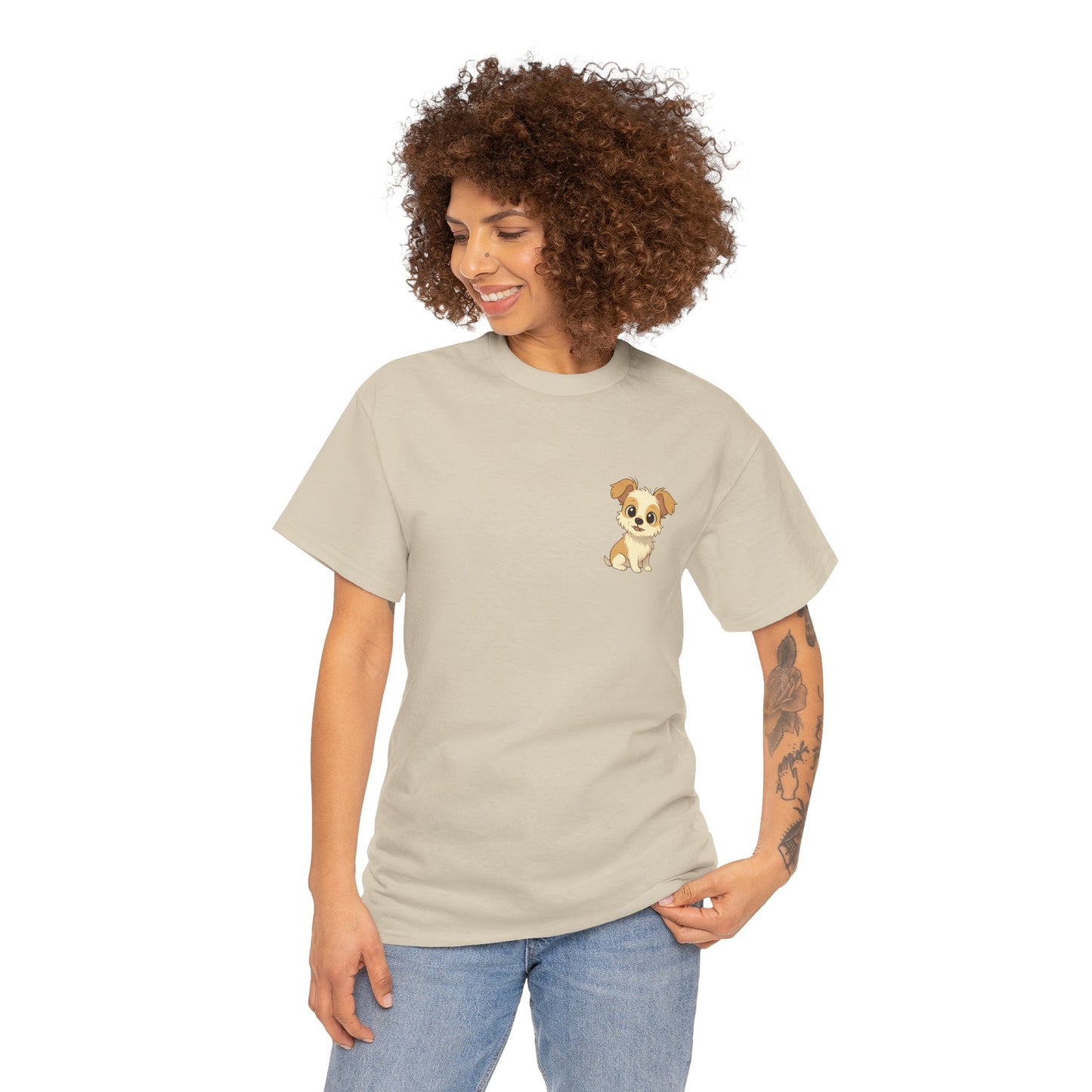 Cute Puppy Unisex Heavy Cotton Tee | Dog Lover Shirt | Pet Owner Gift | Animal Lover Apparel | Birthday & Casual Wea