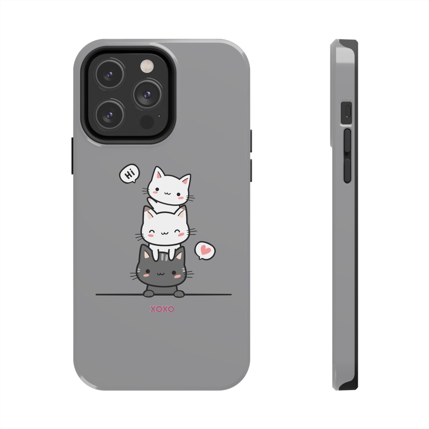Cute Cat Stack Phone Cases - Adorable Kitty Design, Durable Tough Cases for Cat Lovers, Gifts for Birthdays, Holidays, Daily Use