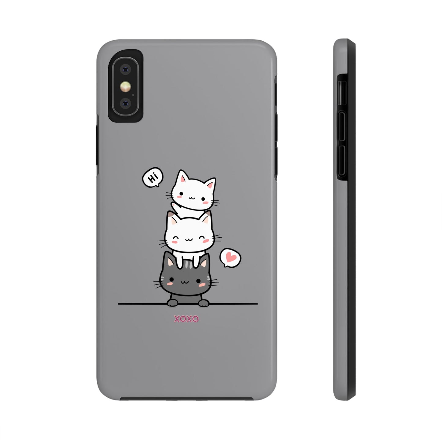 Cute Cat Stack Phone Cases - Adorable Kitty Design, Durable Tough Cases for Cat Lovers, Gifts for Birthdays, Holidays, Daily Use