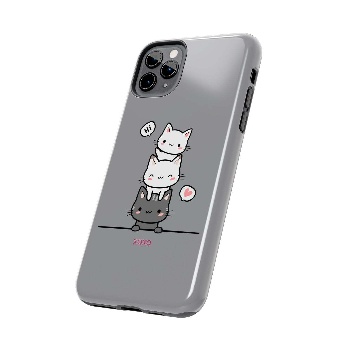Cute Cat Stack Phone Cases - Adorable Kitty Design, Durable Tough Cases for Cat Lovers, Gifts for Birthdays, Holidays, Daily Use