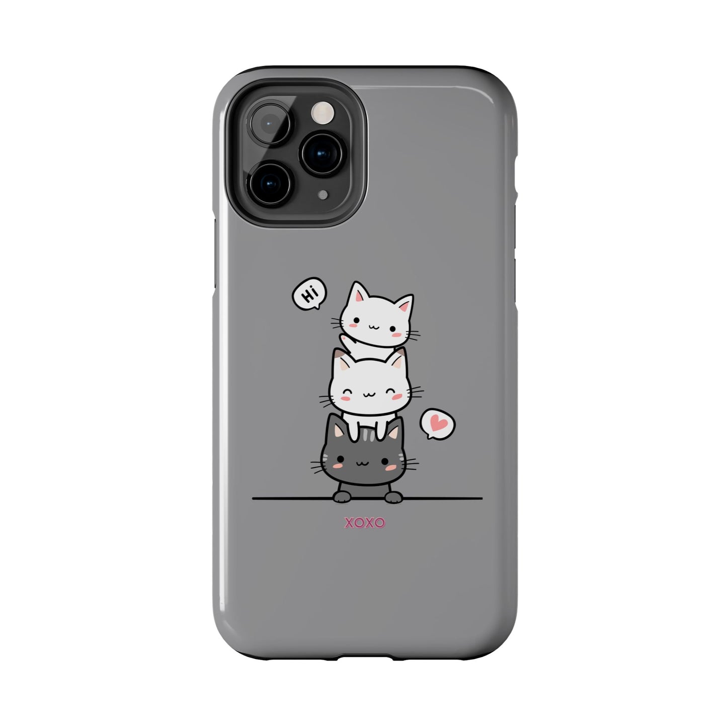 Cute Cat Stack Phone Cases - Adorable Kitty Design, Durable Tough Cases for Cat Lovers, Gifts for Birthdays, Holidays, Daily Use