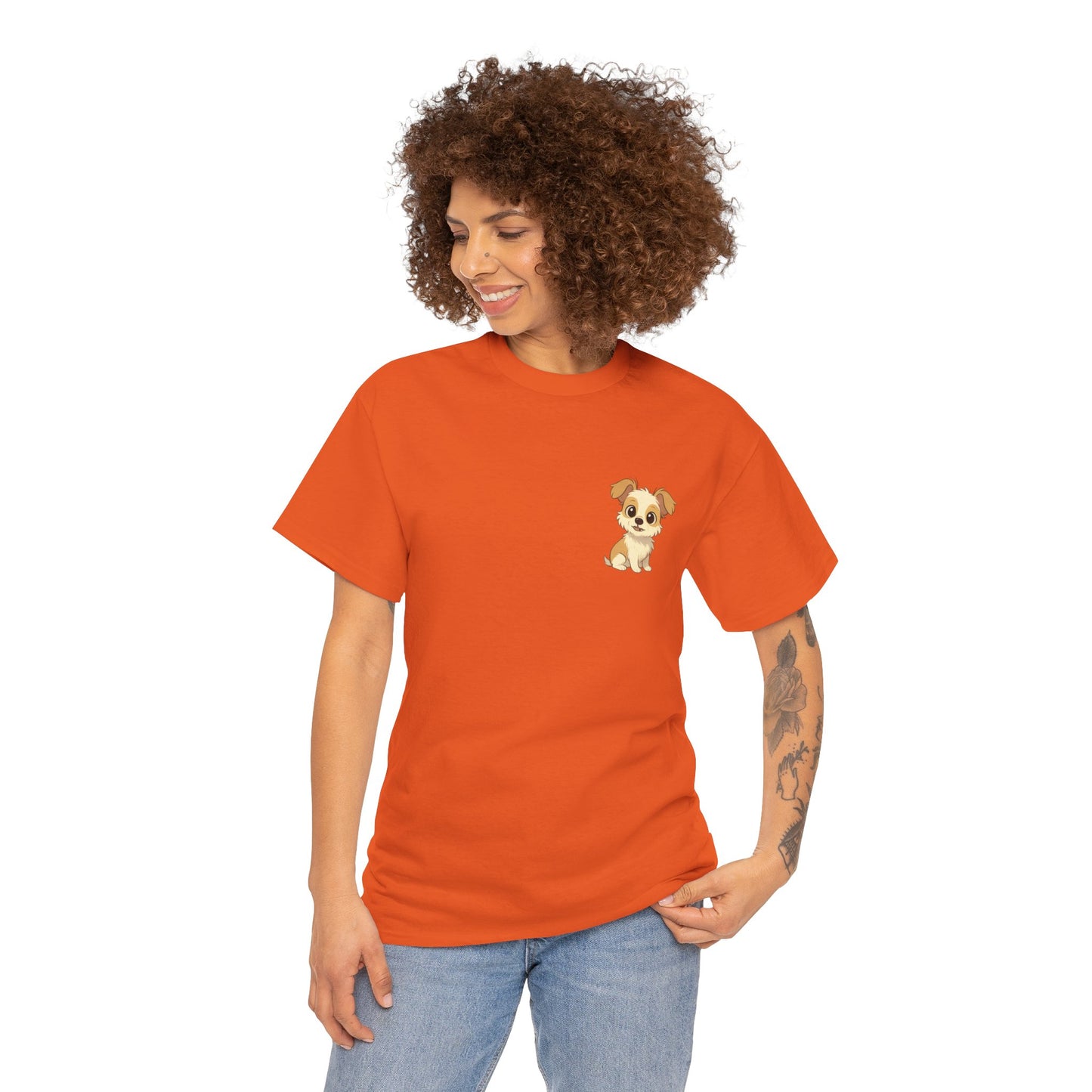 Cute Puppy Unisex Heavy Cotton Tee | Dog Lover Shirt | Pet Owner Gift | Animal Lover Apparel | Birthday & Casual Wea