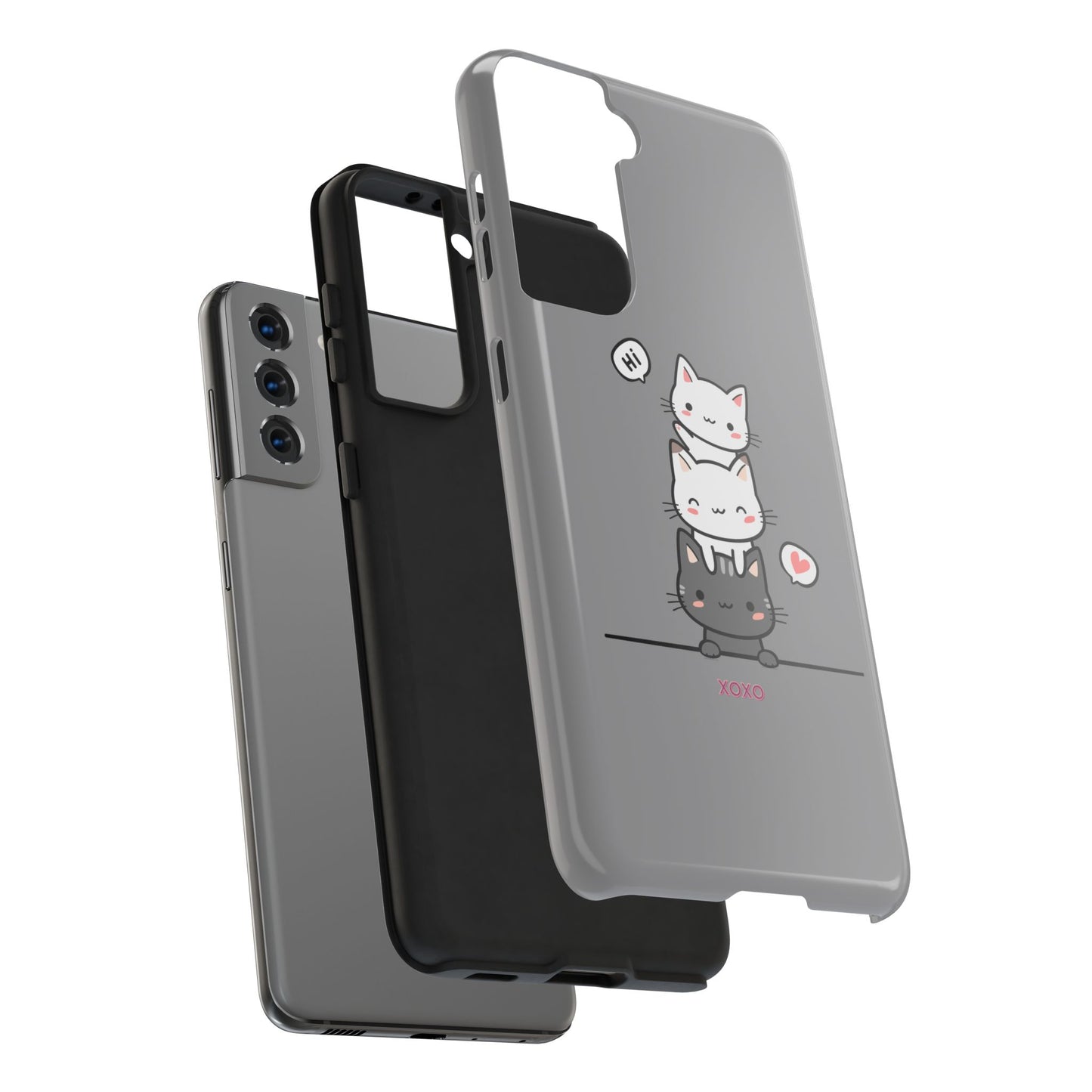 Cute Cat Stack Phone Cases - Adorable Kitty Design, Durable Tough Cases for Cat Lovers, Gifts for Birthdays, Holidays, Daily Use