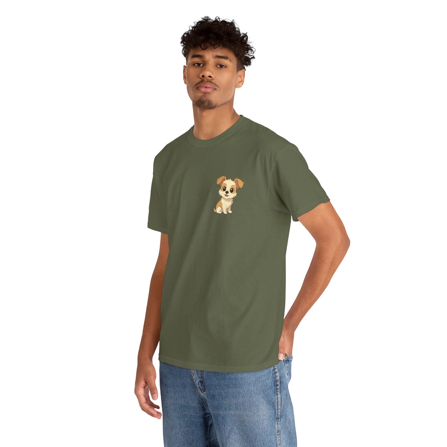 Cute Puppy Unisex Heavy Cotton Tee | Dog Lover Shirt | Pet Owner Gift | Animal Lover Apparel | Birthday & Casual Wea
