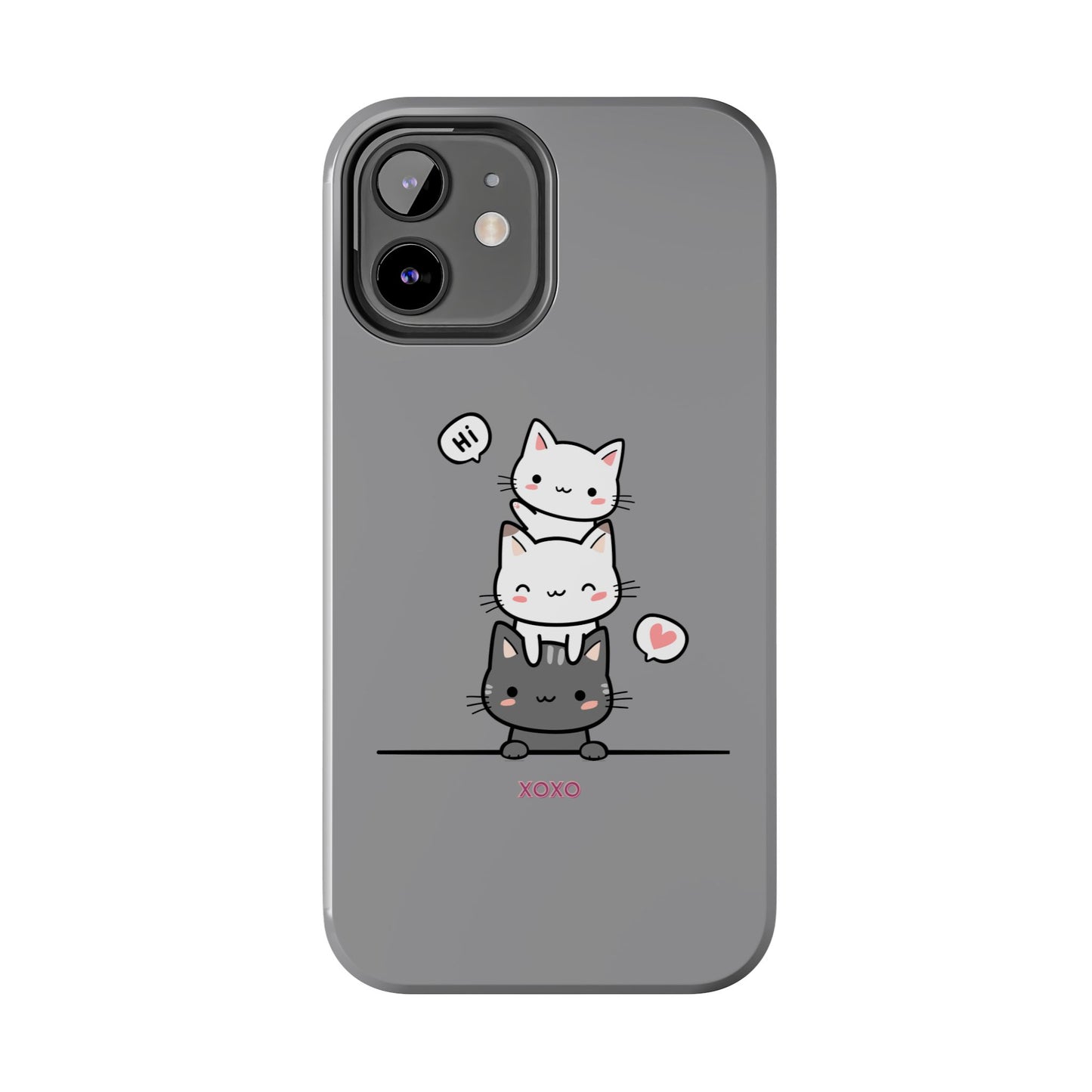 Cute Cat Stack Phone Cases - Adorable Kitty Design, Durable Tough Cases for Cat Lovers, Gifts for Birthdays, Holidays, Daily Use