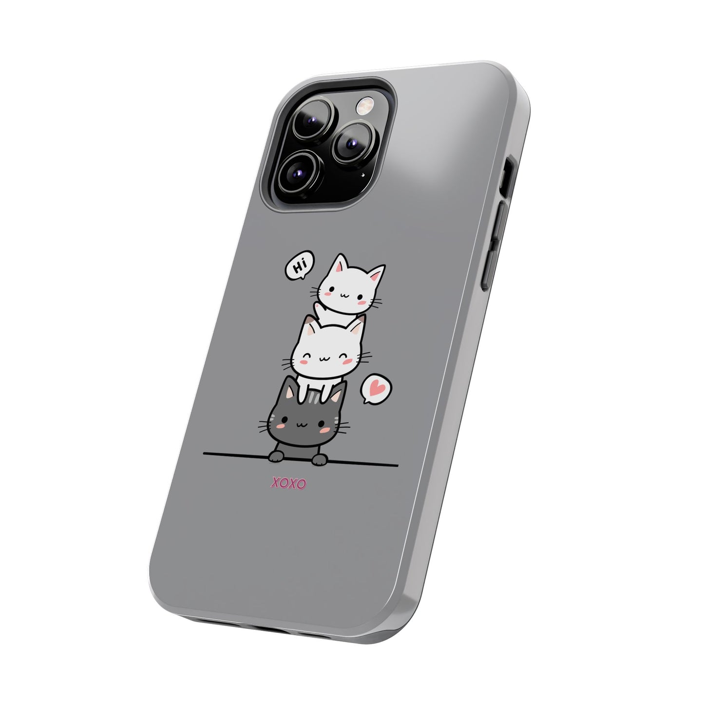 Cute Cat Stack Phone Cases - Adorable Kitty Design, Durable Tough Cases for Cat Lovers, Gifts for Birthdays, Holidays, Daily Use