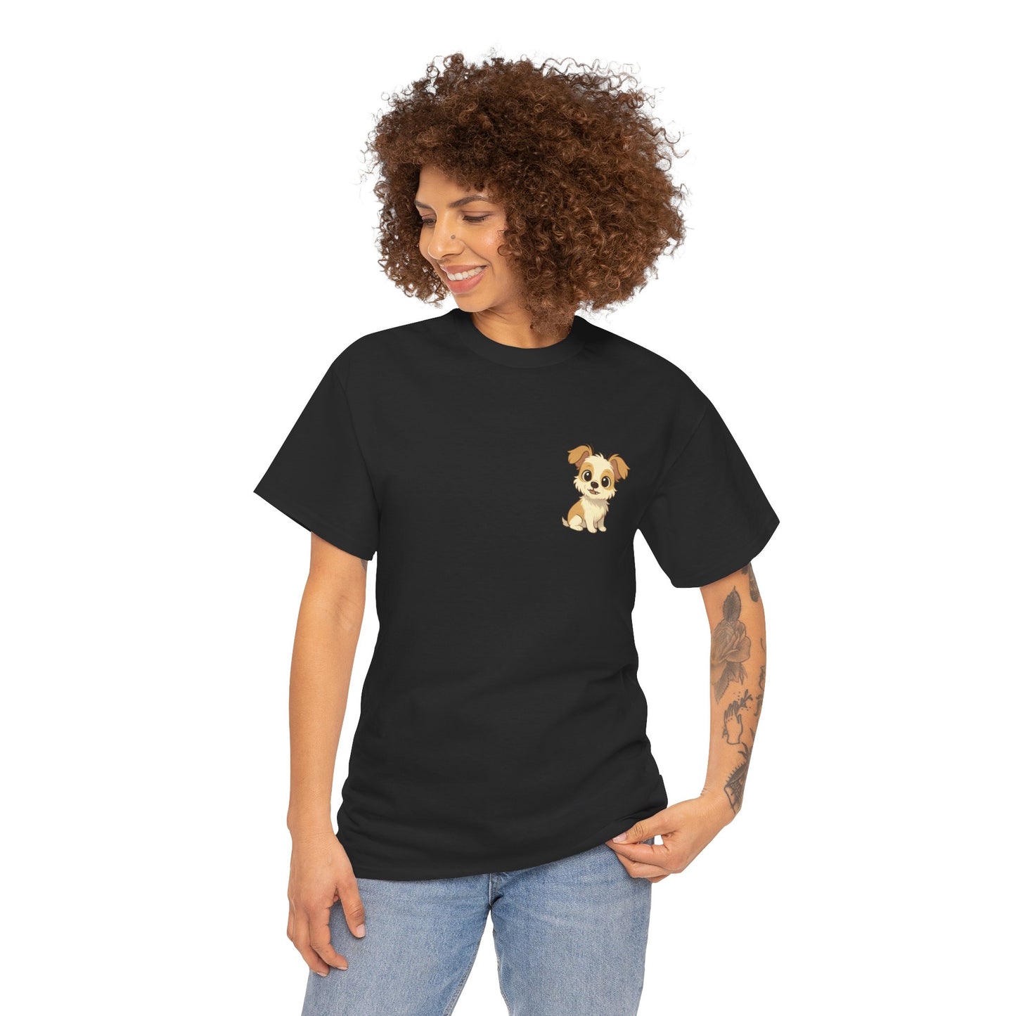 Cute Puppy Unisex Heavy Cotton Tee | Dog Lover Shirt | Pet Owner Gift | Animal Lover Apparel | Birthday & Casual Wea