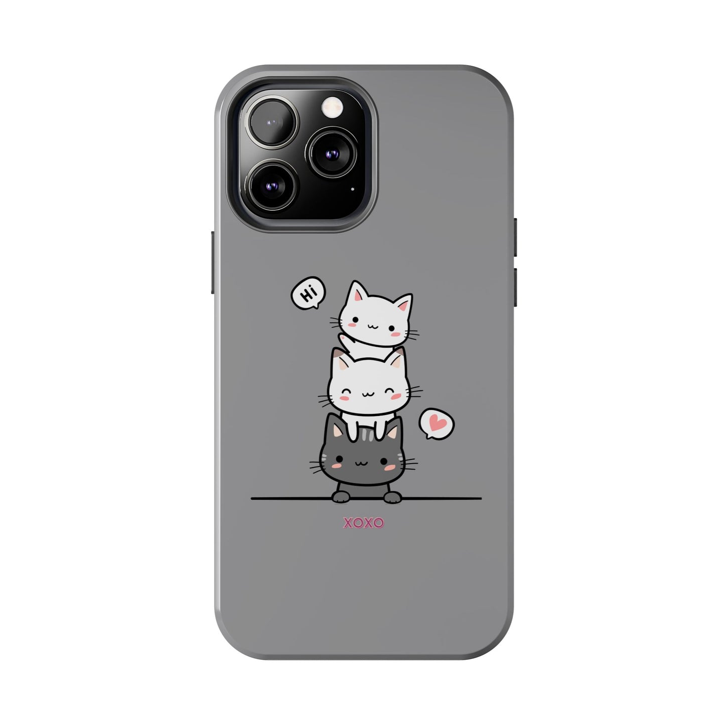 Cute Cat Stack Phone Cases - Adorable Kitty Design, Durable Tough Cases for Cat Lovers, Gifts for Birthdays, Holidays, Daily Use