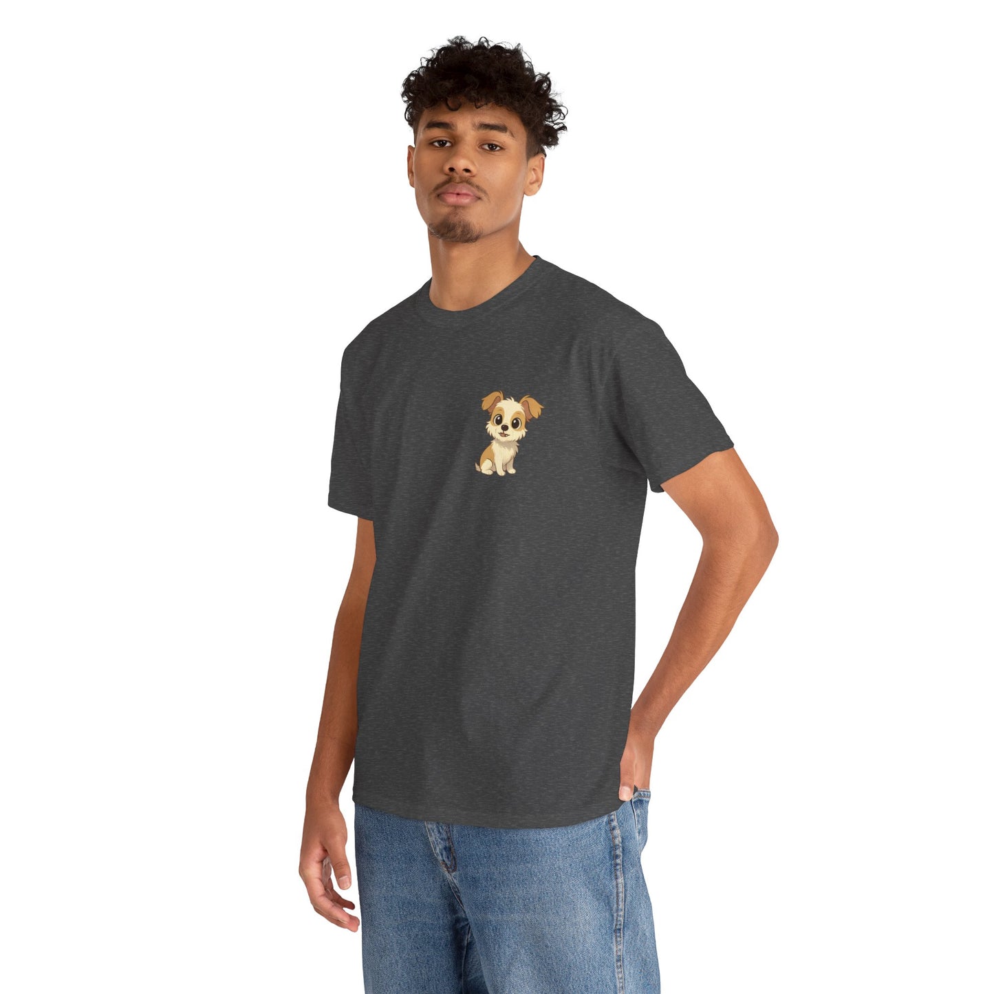 Cute Puppy Unisex Heavy Cotton Tee | Dog Lover Shirt | Pet Owner Gift | Animal Lover Apparel | Birthday & Casual Wea