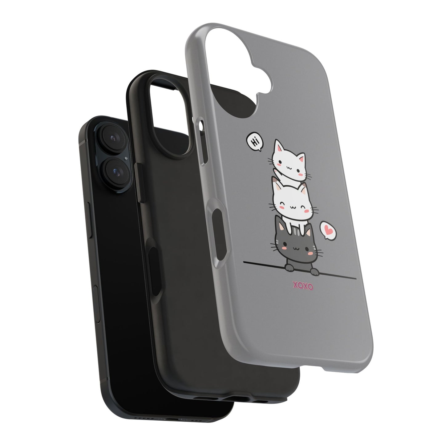 Cute Cat Stack Phone Cases - Adorable Kitty Design, Durable Tough Cases for Cat Lovers, Gifts for Birthdays, Holidays, Daily Use
