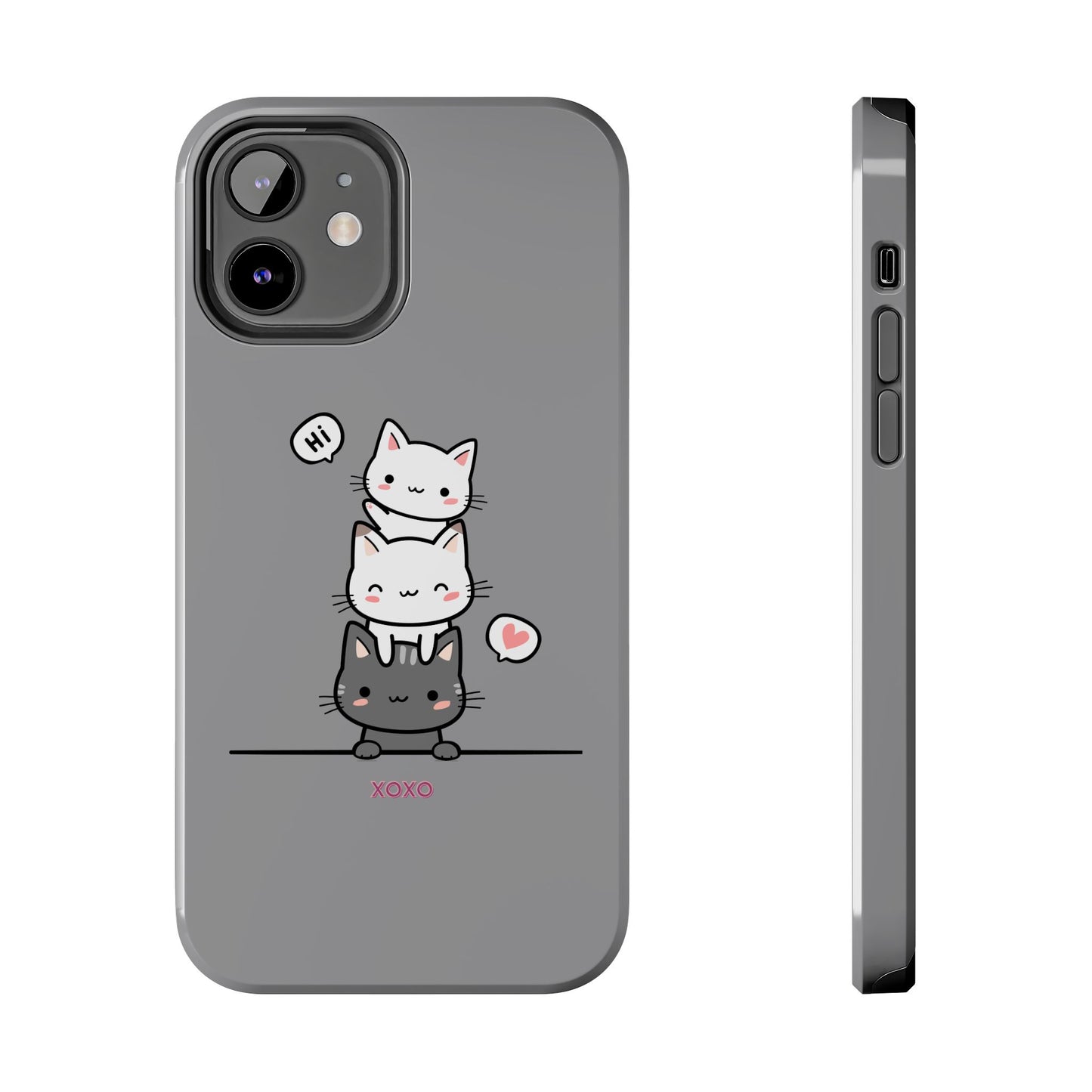 Cute Cat Stack Phone Cases - Adorable Kitty Design, Durable Tough Cases for Cat Lovers, Gifts for Birthdays, Holidays, Daily Use