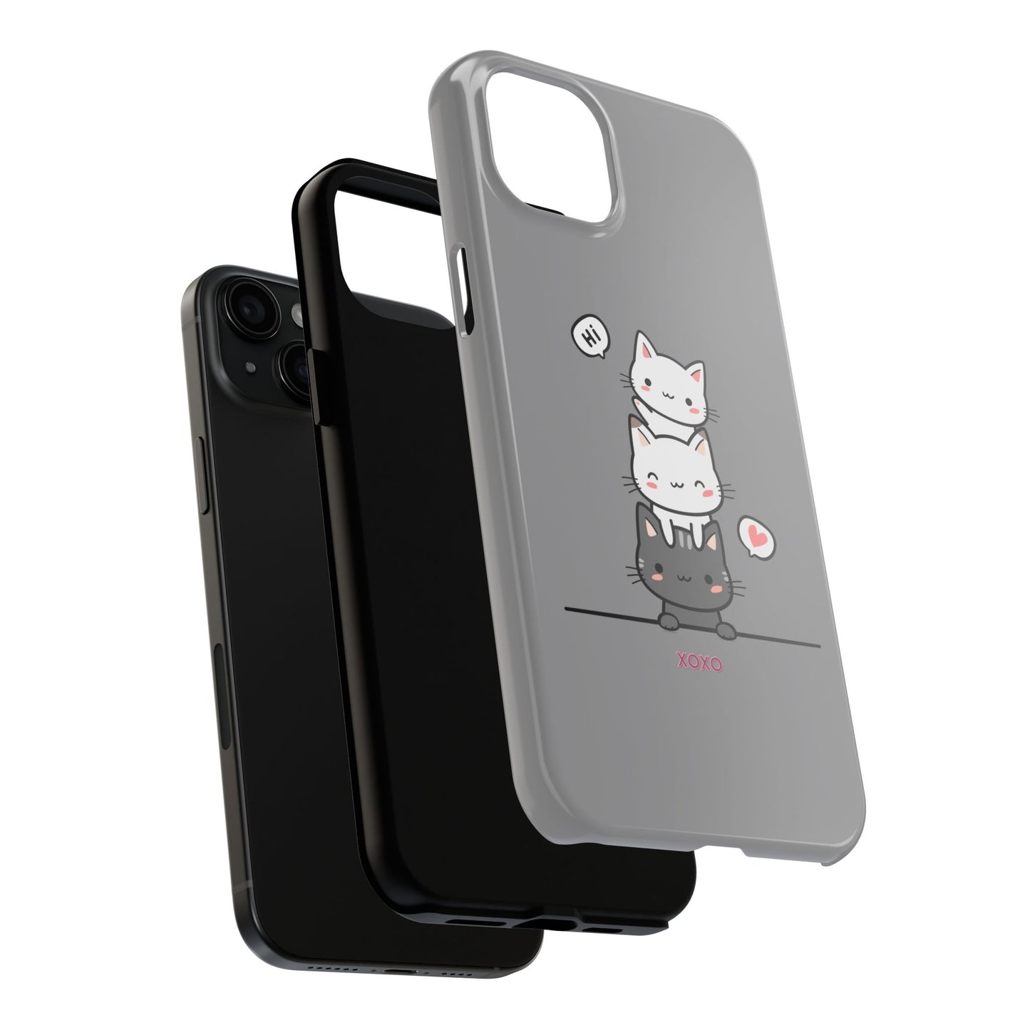 Cute Cat Stack Phone Cases - Adorable Kitty Design, Durable Tough Cases for Cat Lovers, Gifts for Birthdays, Holidays, Daily Use