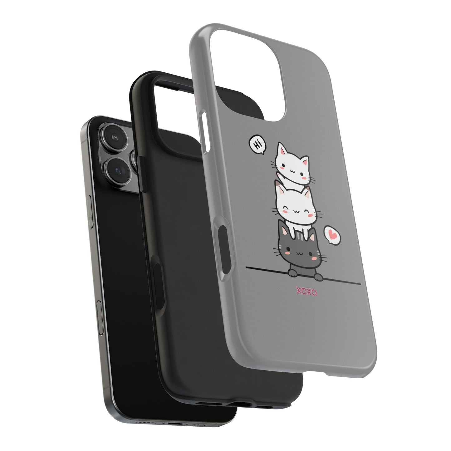 Cute Cat Stack Phone Cases - Adorable Kitty Design, Durable Tough Cases for Cat Lovers, Gifts for Birthdays, Holidays, Daily Use