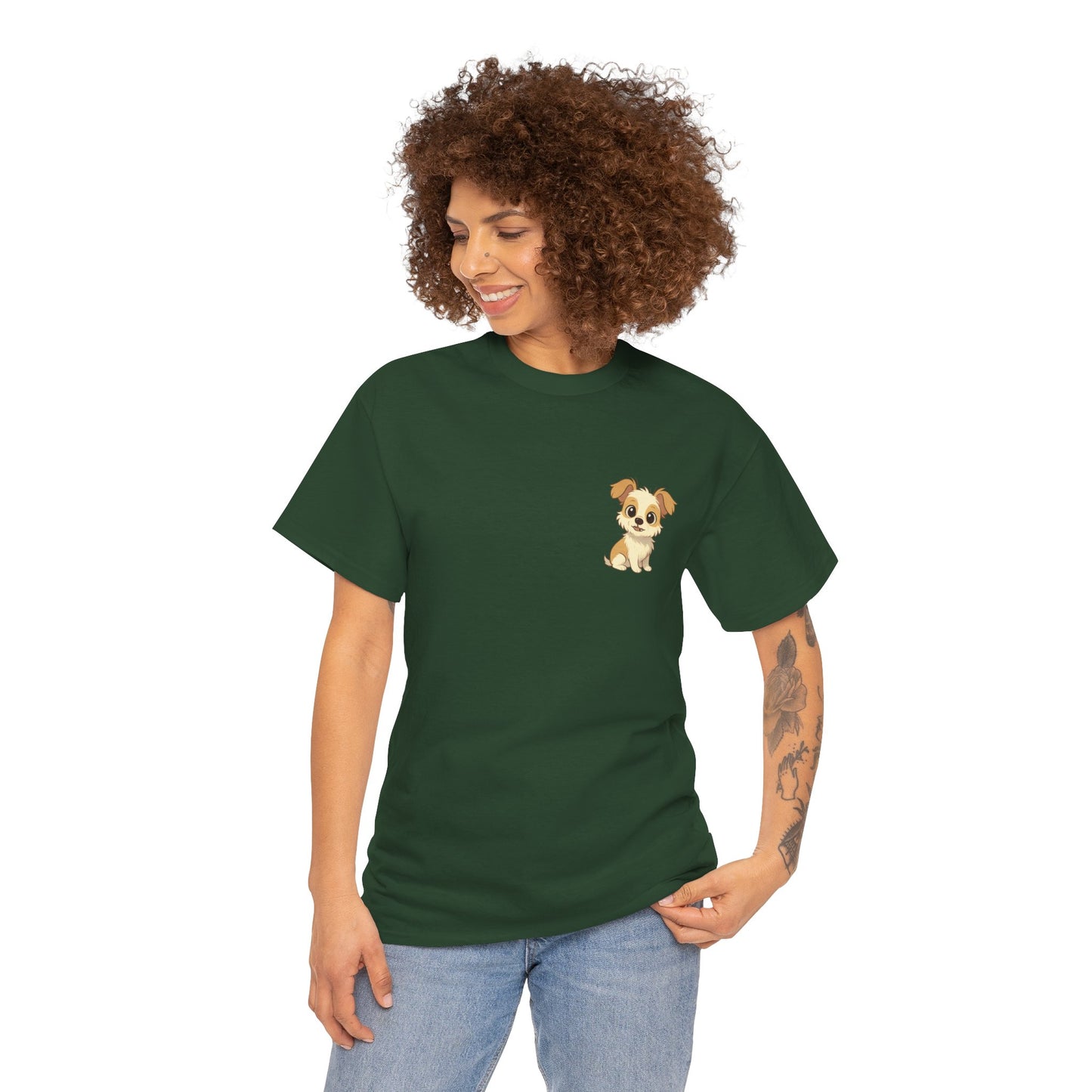 Cute Puppy Unisex Heavy Cotton Tee | Dog Lover Shirt | Pet Owner Gift | Animal Lover Apparel | Birthday & Casual Wea