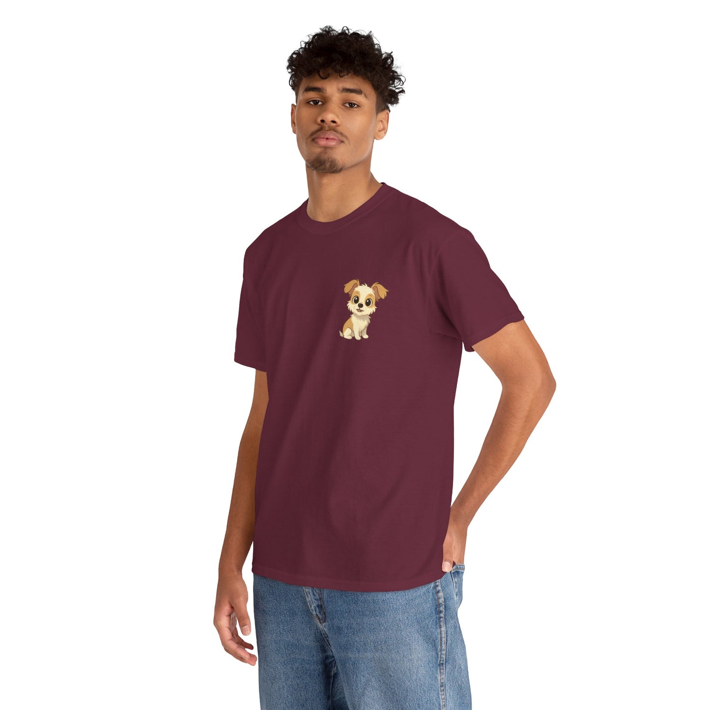 Cute Puppy Unisex Heavy Cotton Tee | Dog Lover Shirt | Pet Owner Gift | Animal Lover Apparel | Birthday & Casual Wea