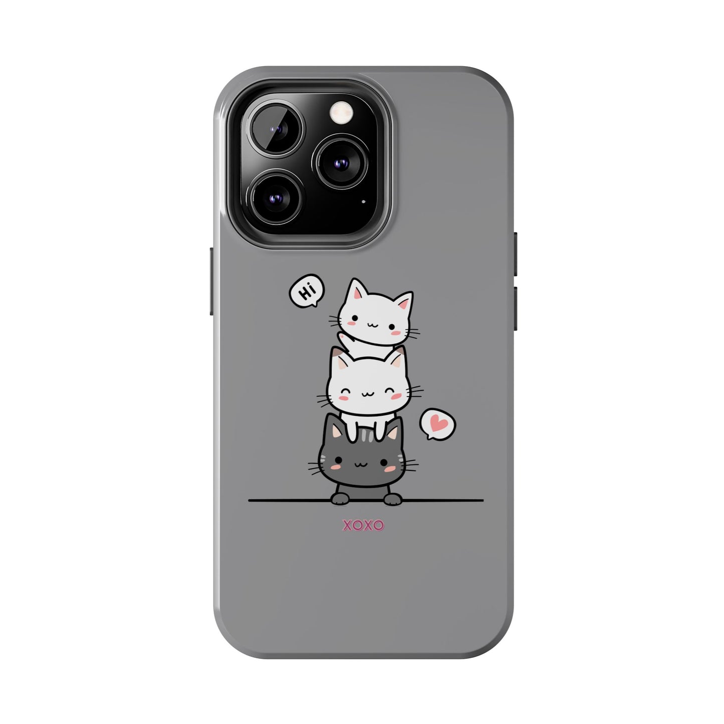 Cute Cat Stack Phone Cases - Adorable Kitty Design, Durable Tough Cases for Cat Lovers, Gifts for Birthdays, Holidays, Daily Use