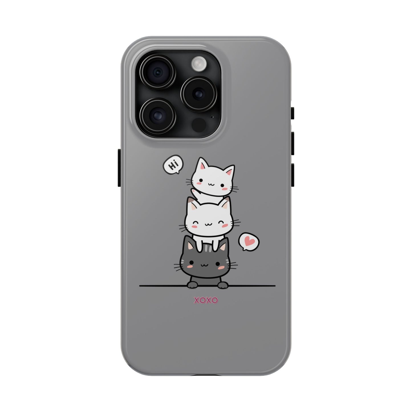 Cute Cat Stack Phone Cases - Adorable Kitty Design, Durable Tough Cases for Cat Lovers, Gifts for Birthdays, Holidays, Daily Use