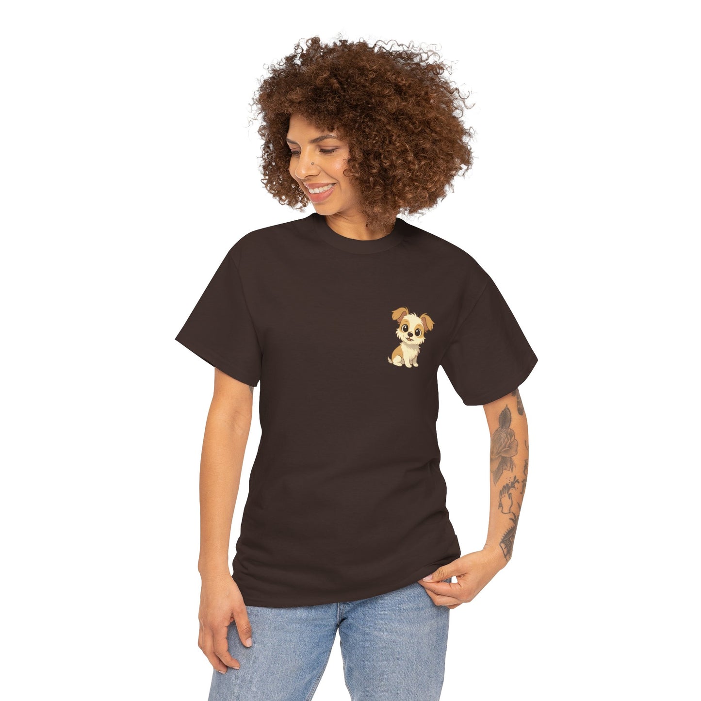Cute Puppy Unisex Heavy Cotton Tee | Dog Lover Shirt | Pet Owner Gift | Animal Lover Apparel | Birthday & Casual Wea