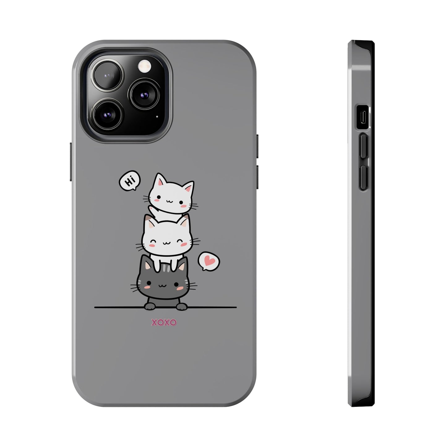 Cute Cat Stack Phone Cases - Adorable Kitty Design, Durable Tough Cases for Cat Lovers, Gifts for Birthdays, Holidays, Daily Use