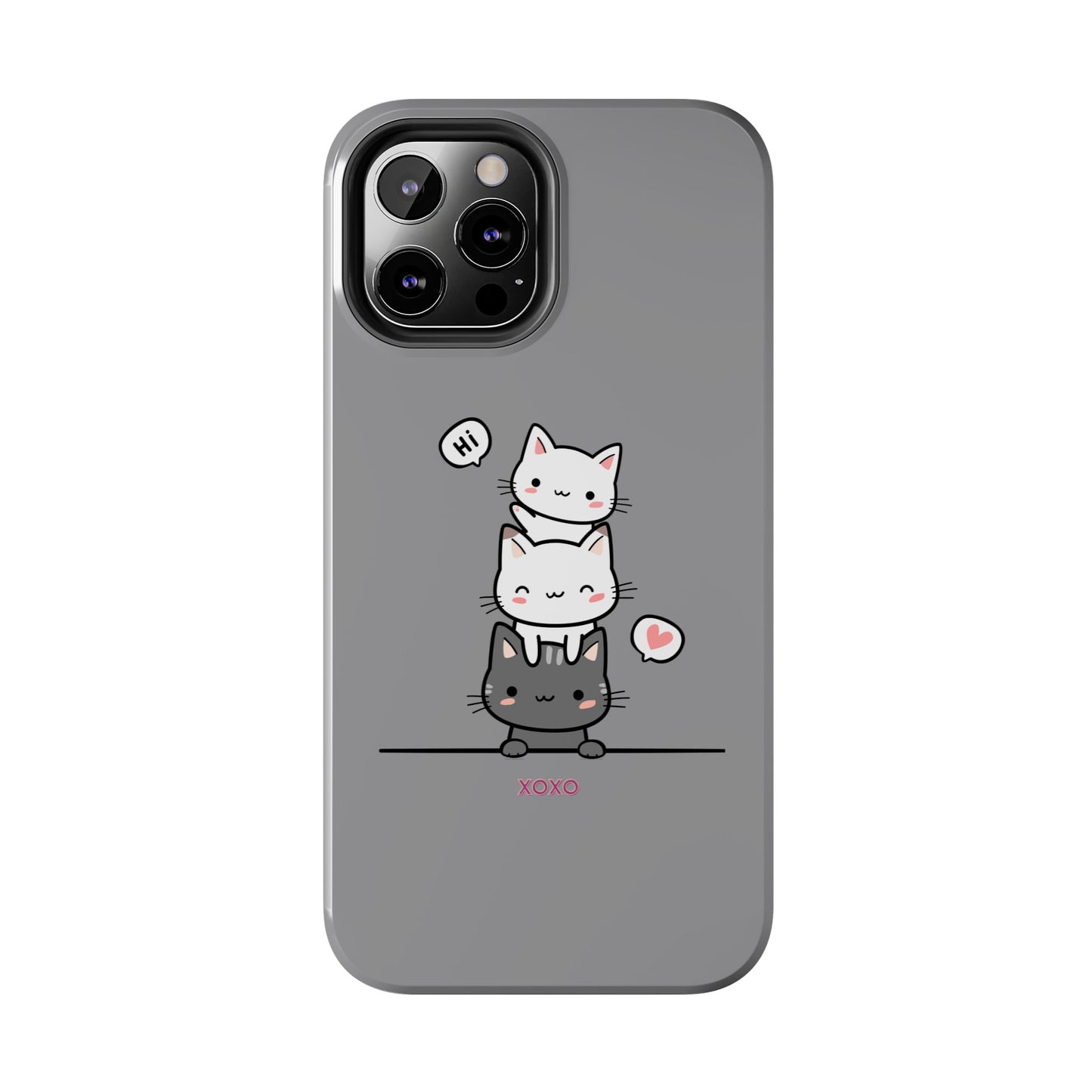 Cute Cat Stack Phone Cases - Adorable Kitty Design, Durable Tough Cases for Cat Lovers, Gifts for Birthdays, Holidays, Daily Use