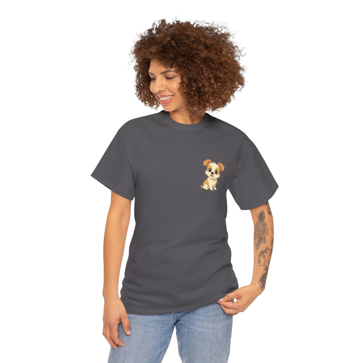 Cute Puppy Unisex Heavy Cotton Tee | Dog Lover Shirt | Pet Owner Gift | Animal Lover Apparel | Birthday & Casual Wea