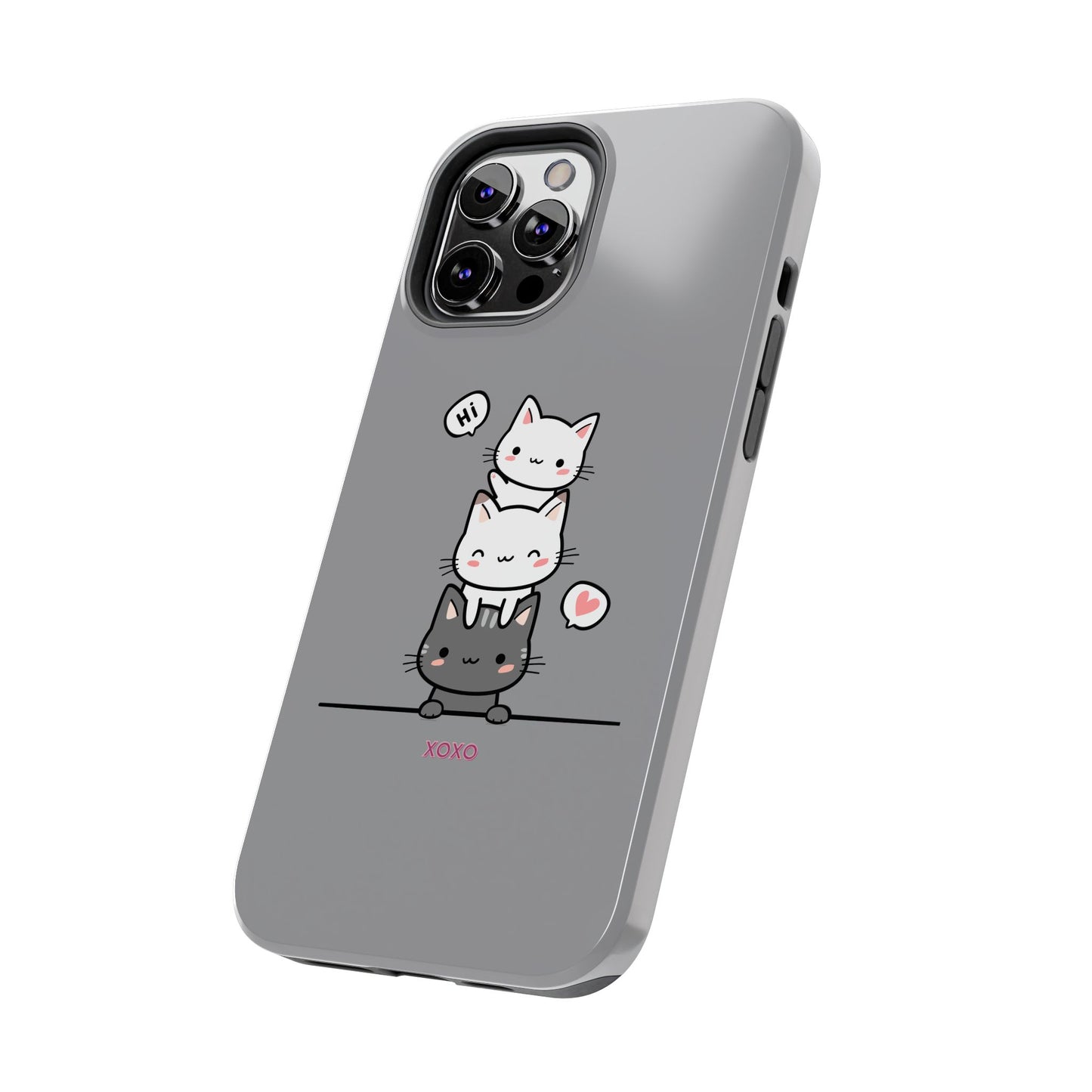 Cute Cat Stack Phone Cases - Adorable Kitty Design, Durable Tough Cases for Cat Lovers, Gifts for Birthdays, Holidays, Daily Use