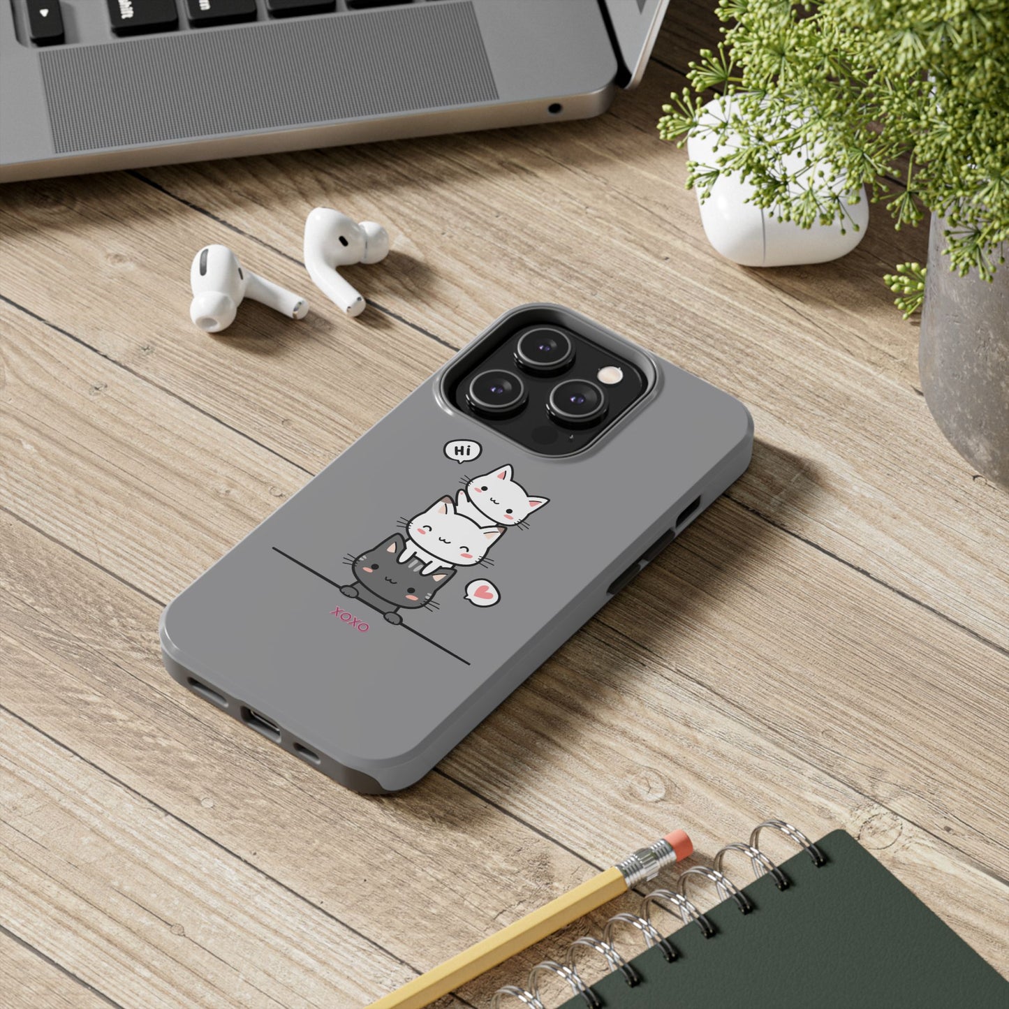Cute Cat Stack Phone Cases - Adorable Kitty Design, Durable Tough Cases for Cat Lovers, Gifts for Birthdays, Holidays, Daily Use