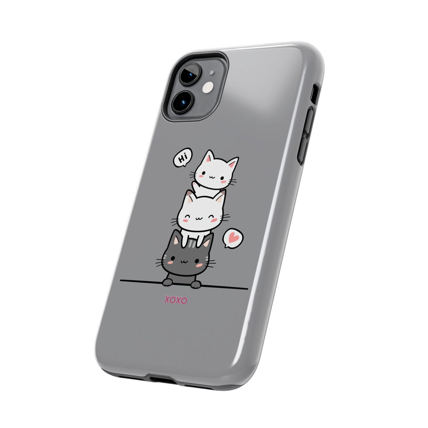Cute Cat Stack Phone Cases - Adorable Kitty Design, Durable Tough Cases for Cat Lovers, Gifts for Birthdays, Holidays, Daily Use