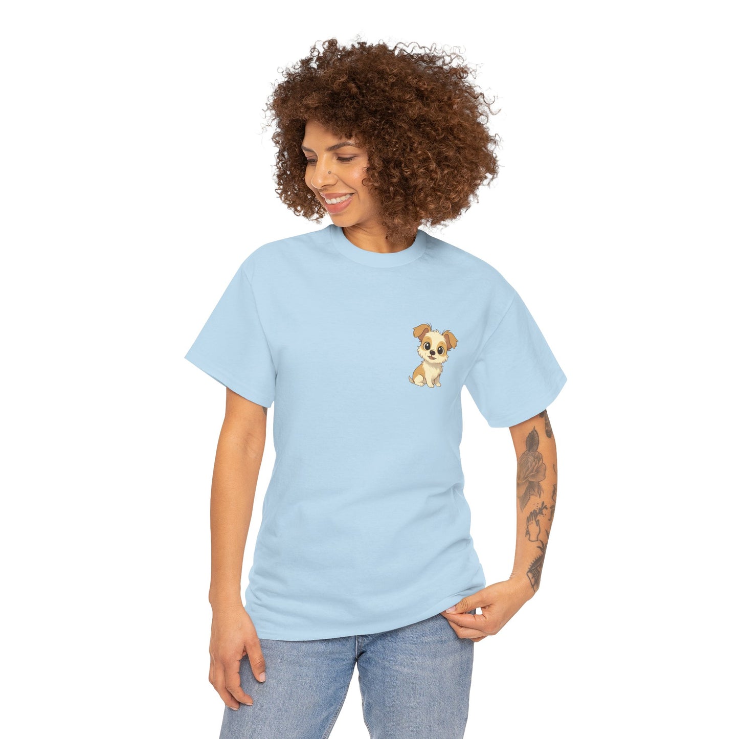 Cute Puppy Unisex Heavy Cotton Tee | Dog Lover Shirt | Pet Owner Gift | Animal Lover Apparel | Birthday & Casual Wea