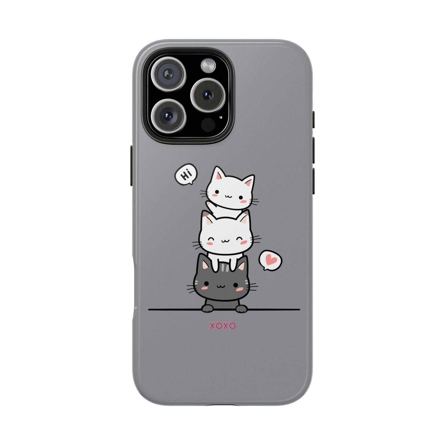 Cute Cat Stack Phone Cases - Adorable Kitty Design, Durable Tough Cases for Cat Lovers, Gifts for Birthdays, Holidays, Daily Use
