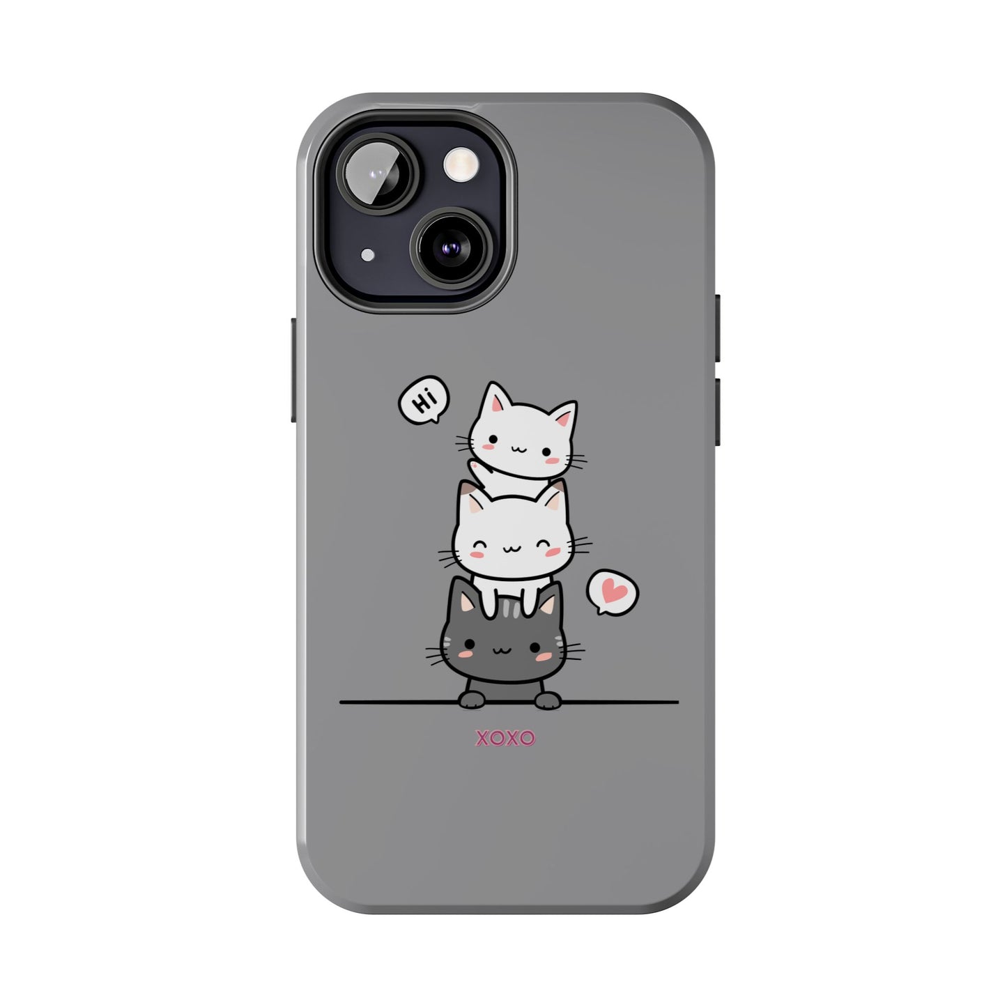 Cute Cat Stack Phone Cases - Adorable Kitty Design, Durable Tough Cases for Cat Lovers, Gifts for Birthdays, Holidays, Daily Use