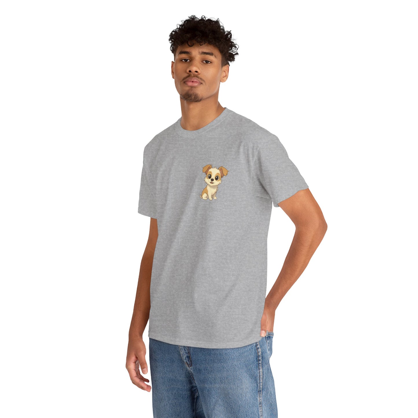 Cute Puppy Unisex Heavy Cotton Tee | Dog Lover Shirt | Pet Owner Gift | Animal Lover Apparel | Birthday & Casual Wea